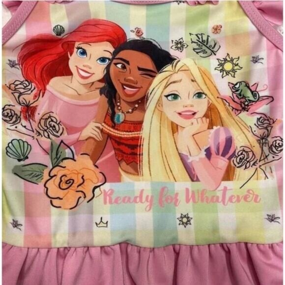 Disney Princess SWIM Bathing SUIT Pastel Ruffle 50+ UPF One Piece - Picture 5 of 6
